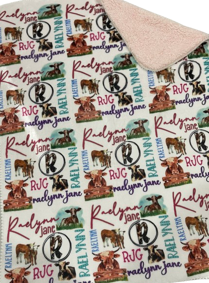 Custom Personalized Sublimated Baby Blanket GIRL