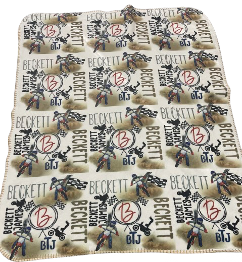 Custom Personalized Sublimated Baby Blanket BOY