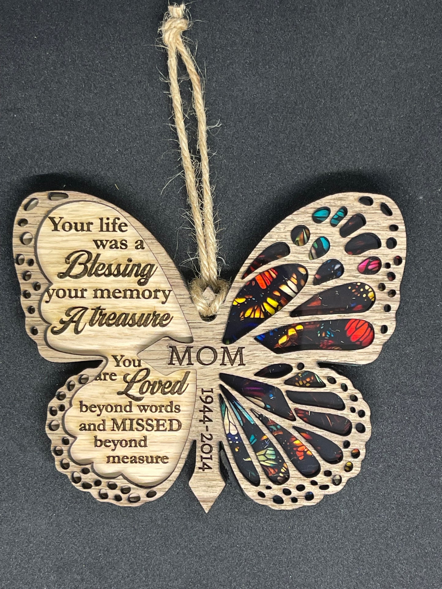 Personalized Memorial ornament BUTTERFLY