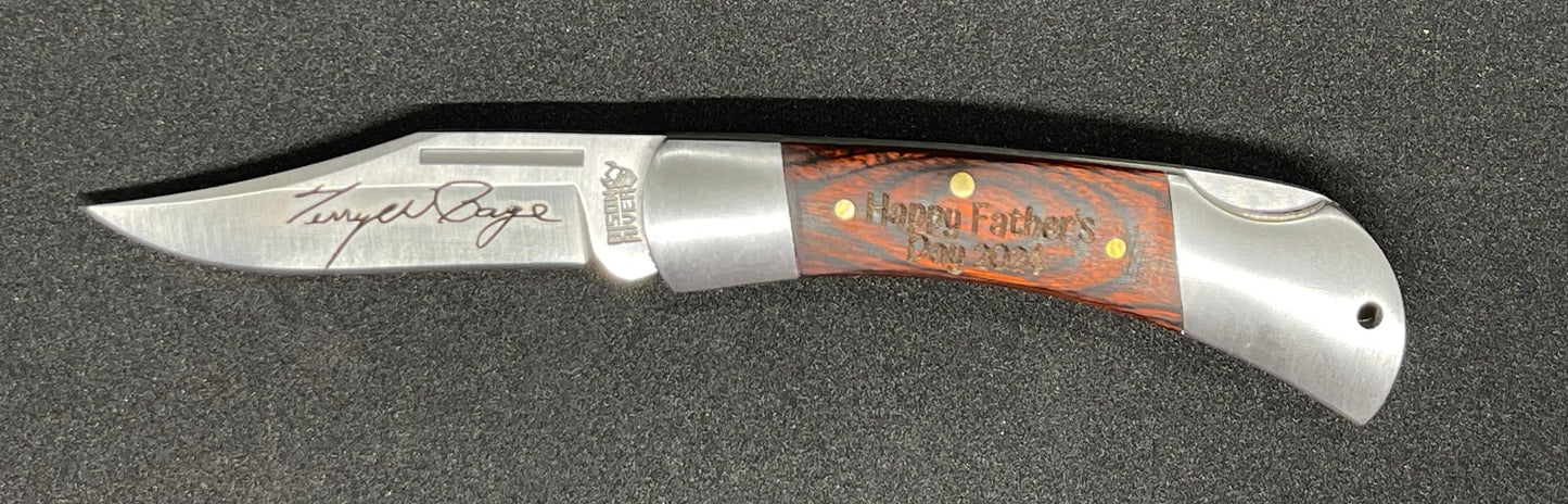 Custom engraved pocket knife