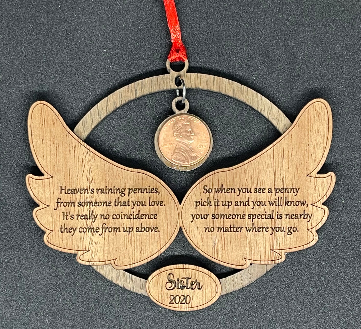 PENNIES FROM HEAVEN personalized memorial ornament