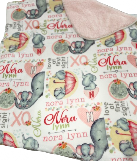 Custom Personalized Sublimated Baby Blanket GIRL